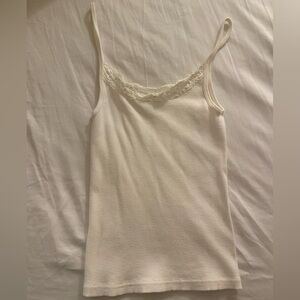 Brandy Melville white lace tank top